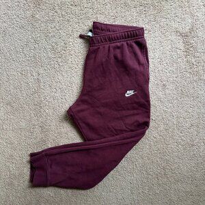 Nike Sweatpants Mens XL (34x29) Tapered Leg Mid Rise Maroon Red Pockets